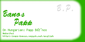 banos papp business card